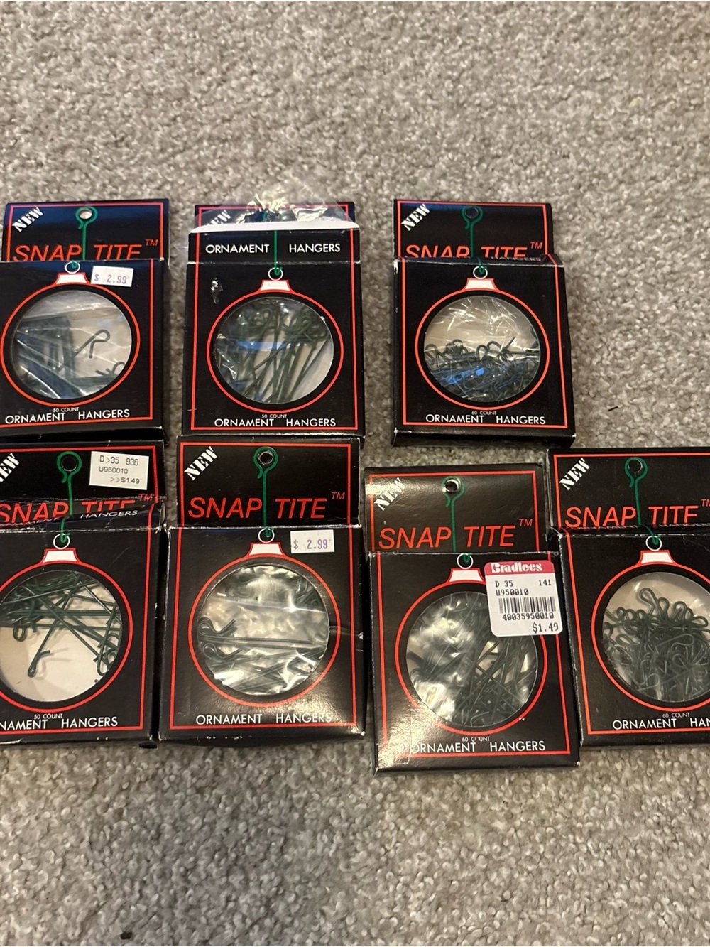 Vintage Snap Tite Ornament Hangers – Green and Black Packaging NEW